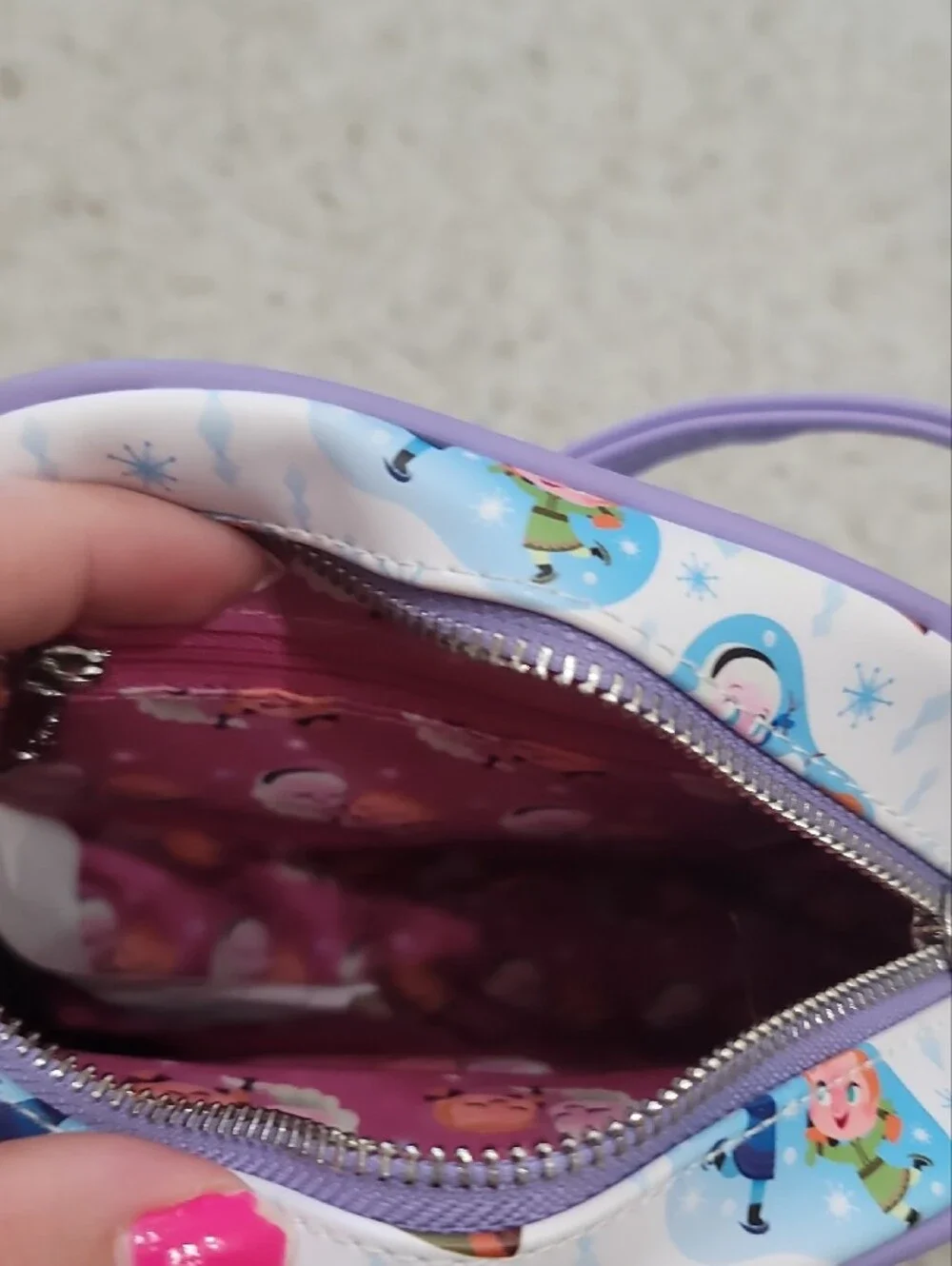Loungefly Kids Lavender Frozen Character Crossbody Bag